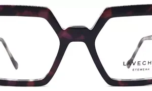 Anteojo recetado para Mujer, Estilo Cuadrado,Lavechia Martina, Color Blanco, Rosa y Violeta, Material Acetato