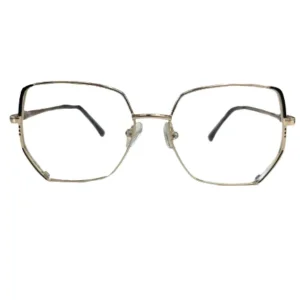 Anteojo recetado para mujer, Estilo Hexagonal, Color negro y dorado, Mito YhY 6801, Material Metal